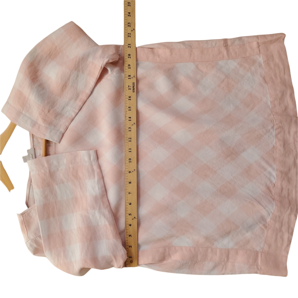 J. Jill Love Linen love linen Pastel Pink Checkerds Popover Tunic Size M - Picture 8 of 8